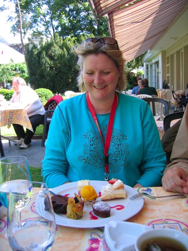 Chantal contemplates dessert